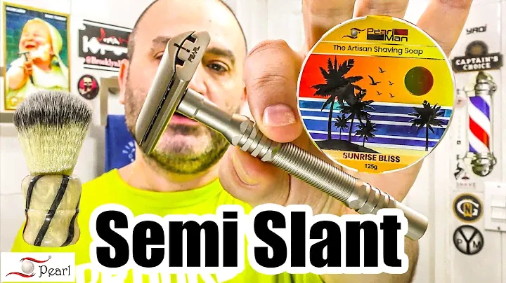 💈Бритьё АГРЕССИВНЫМ КОСОРЕЗОМ Pearl Slant Razor Pearl Zebra Shaving Brush PearlMan Sunrise Bliss🔥🪒❤️