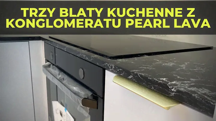 Trzy blaty z konglomeratu Pearl Lava (Technistone)