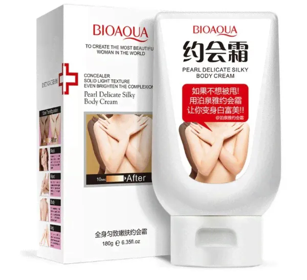 Осветляющий крем -консиллер BIOAQUA Pearl Delicate Silky Body Cream 180 гр.