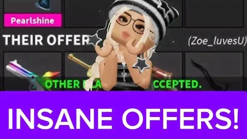 trading the NEW pearlshine gun in ROBLOX MURDER MYSTERY 2 #roblox #mm2roblox #murdermystery2